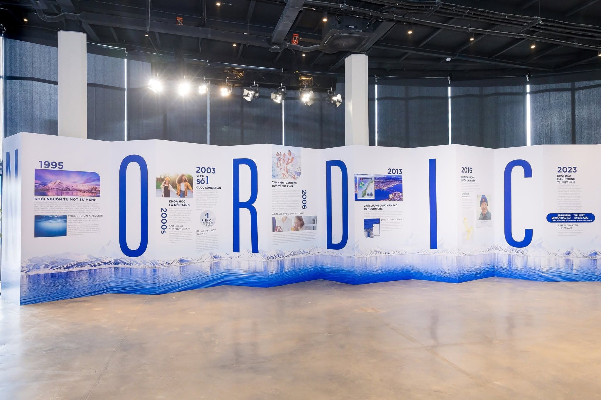 30 Years of Purity heritage experiential tunnel with archival displays and illuminated milestones
