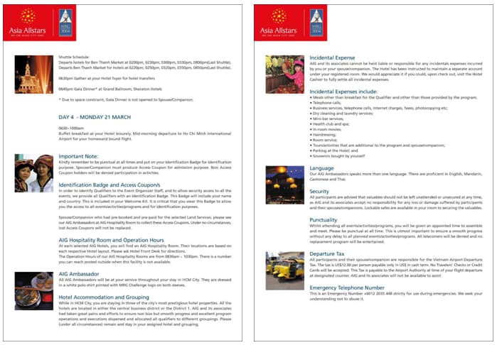 Programme Day 3 & Day 4 Gala Operations
